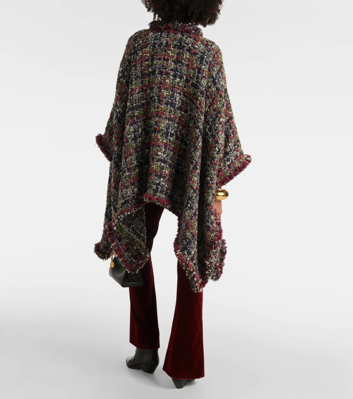 Etro Wool-blend tweed poncho