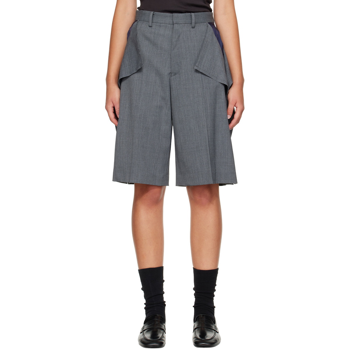 UNDERCOVER Gray UP2F1505 Long Panel Shorts