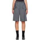 UNDERCOVER Gray UP2F1505 Long Panel Shorts