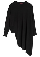 High On Set Asymmetric Wool-blend Jumper Black
