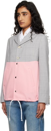 Comme des Garçons Girl Gray & Pink Paneled Blazer