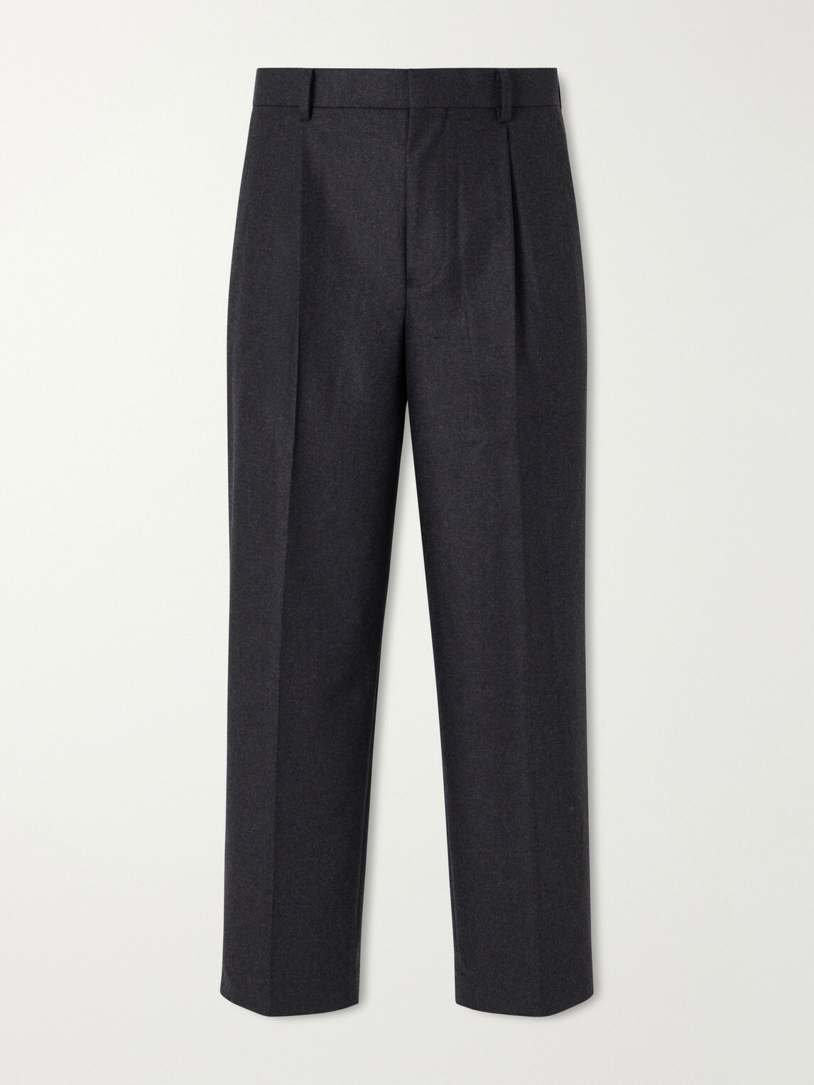ATON - Pleated Straight-Leg Merino Wool Suit Trousers - Gray