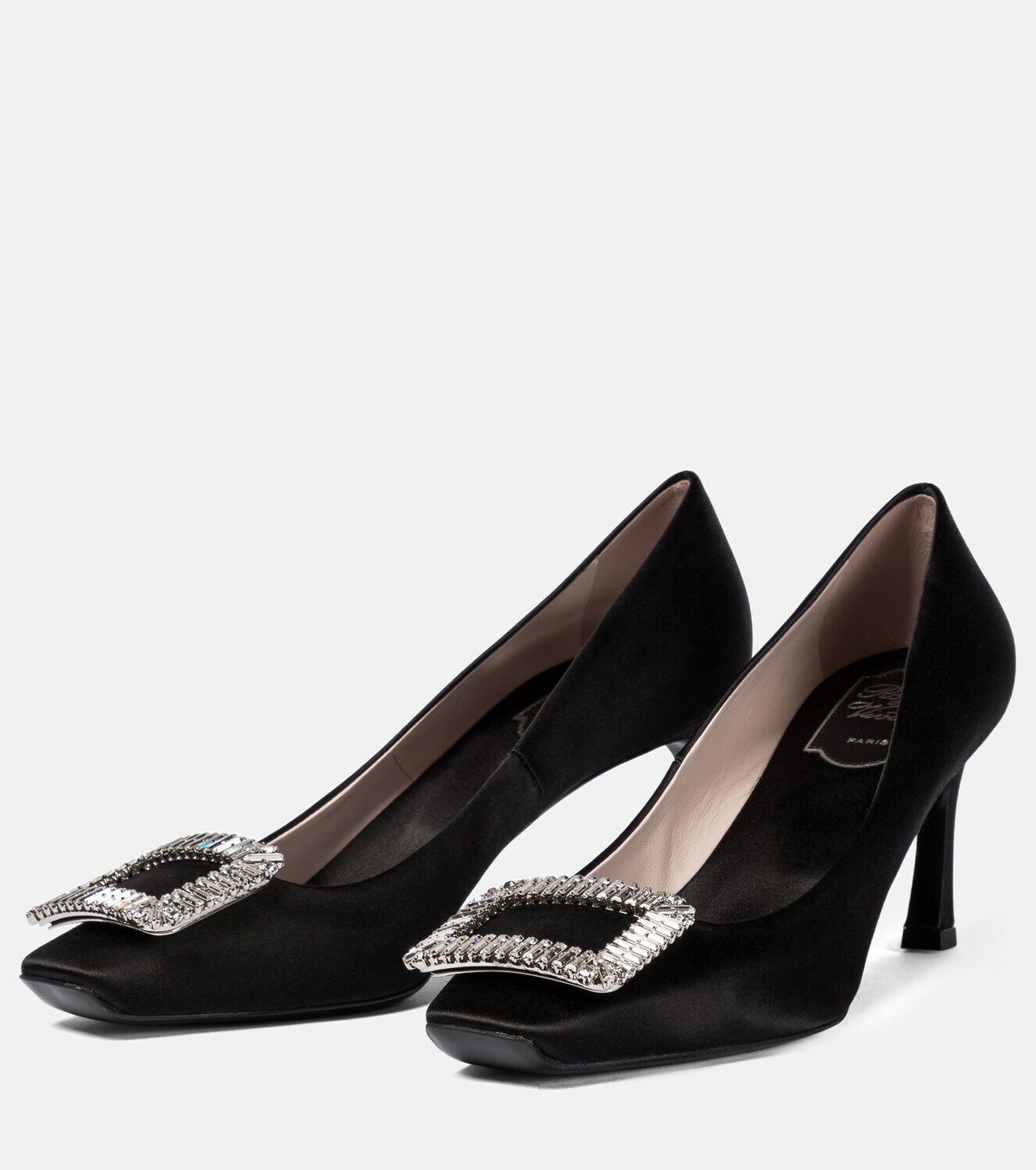 【送料 関税込】ROGER VIVIER Trompette satin pumps Trompette Pumps in patent leather Black Woman