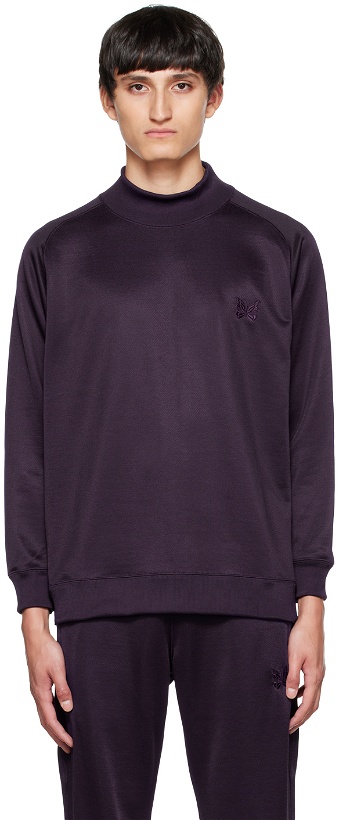 Photo: NEEDLES Purple Mock Neck Sweater