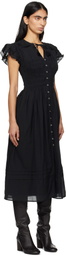 SEA NY Black Nomi S/S Midi Dress