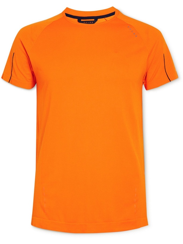 Photo: Falke Ergonomic Sport System - Active Logo-Print Stretch-Jersey T-Shirt - Orange