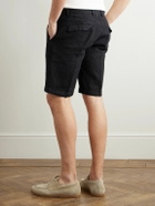 Massimo Alba - Alaccia Straight-Leg Pleated Linen Shorts - Black