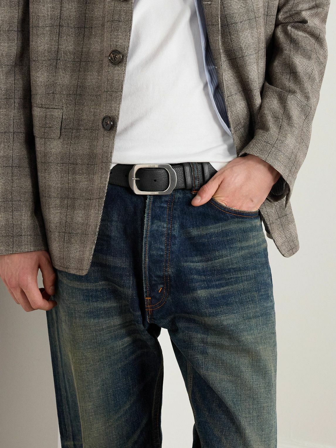 CELINE - 3.5cm Leather Belt - Black