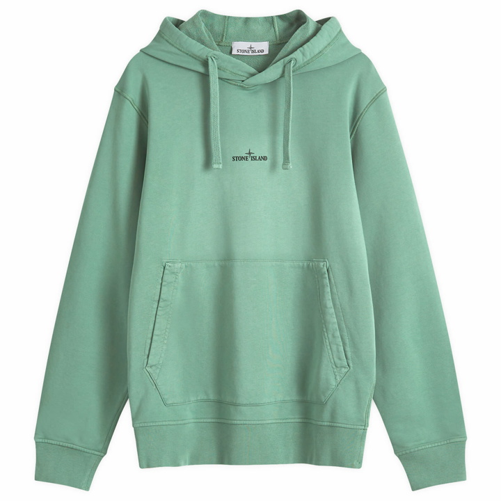 Photo: Stone Island Men's Badge Back Print Hoodie in Sage