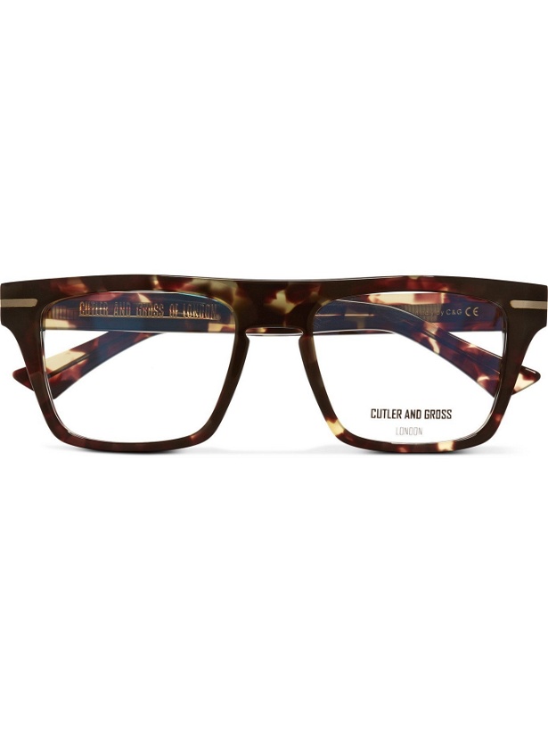 Photo: CUTLER AND GROSS - Square-Frame Tortoiseshell Acetate Optical Glasses - Tortoiseshell