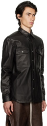 Rick Owens Black Padded Leather Jacket
