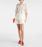 SIR Crochet high-rise cotton shorts