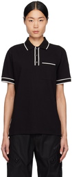 Moncler Black Striped Polo