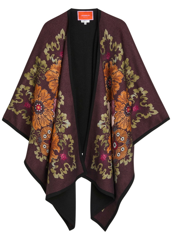 Photo: LA Double J Patterned-intarsia Wool Poncho - Multicoloured - One Size
