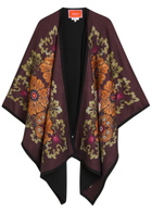 LA Double J Patterned-intarsia Wool Poncho - Multicoloured - One Size