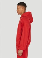 Compass Zipped Hooded Sweatshirt in Red
