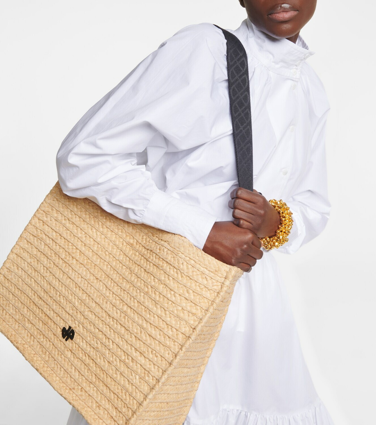 トートバッグ Patou Vanilla Raffia Tote Bag Patou | Small JP tote in raffia