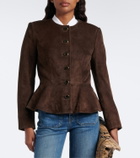 Veronica Beard Quinn peplum suede jacket