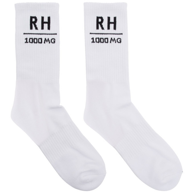 Photo: Rhude SSENSE Exclusive White RH Socks