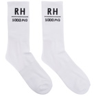 Rhude SSENSE Exclusive White RH Socks
