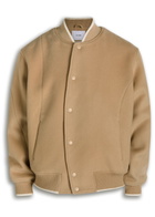 Axel Arigato Logo-appliquéd Wool-blend Varsity Jacket Beige