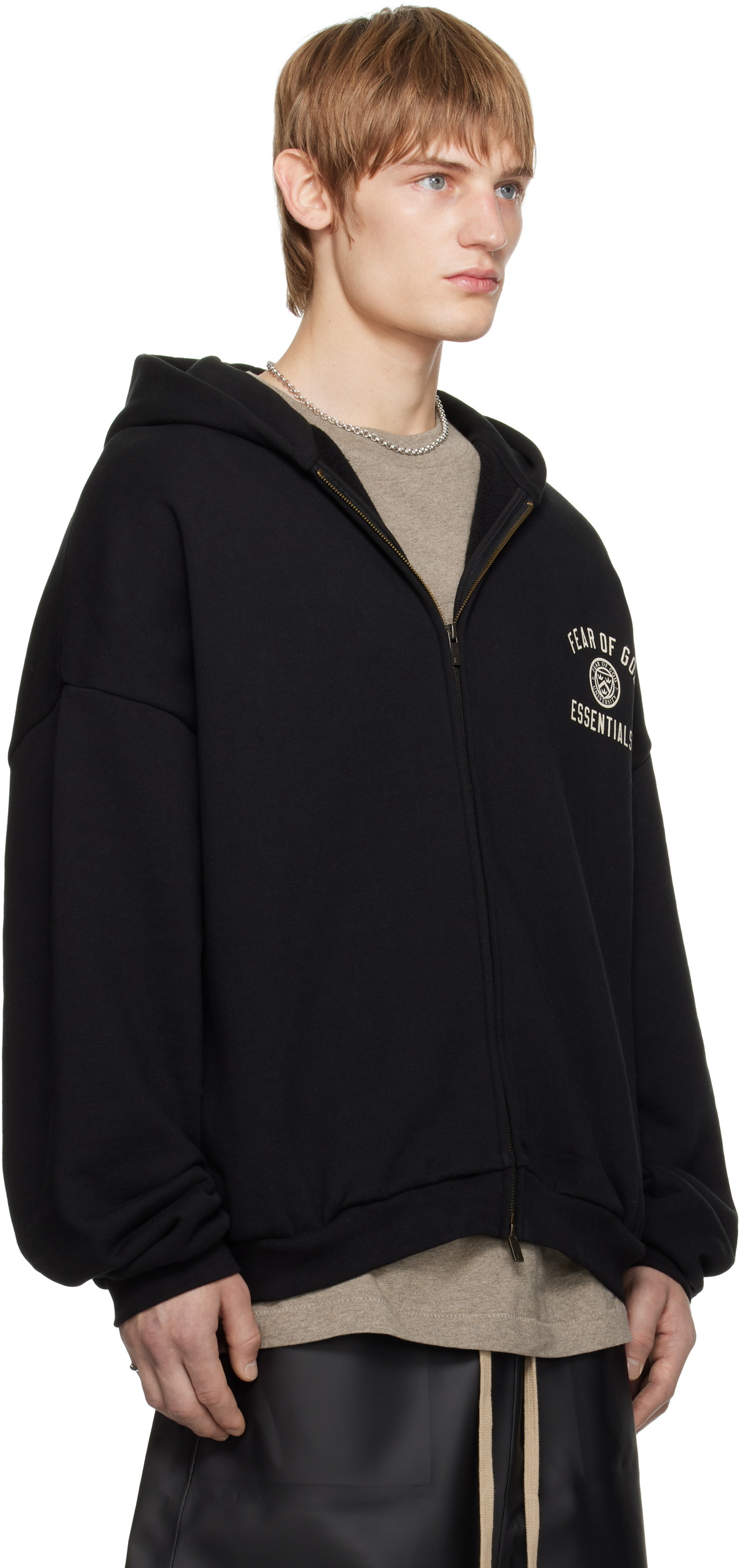 Fear of God ESSENTIALS Black Heavy Fleece Fullzip Hoodie Fear Of
