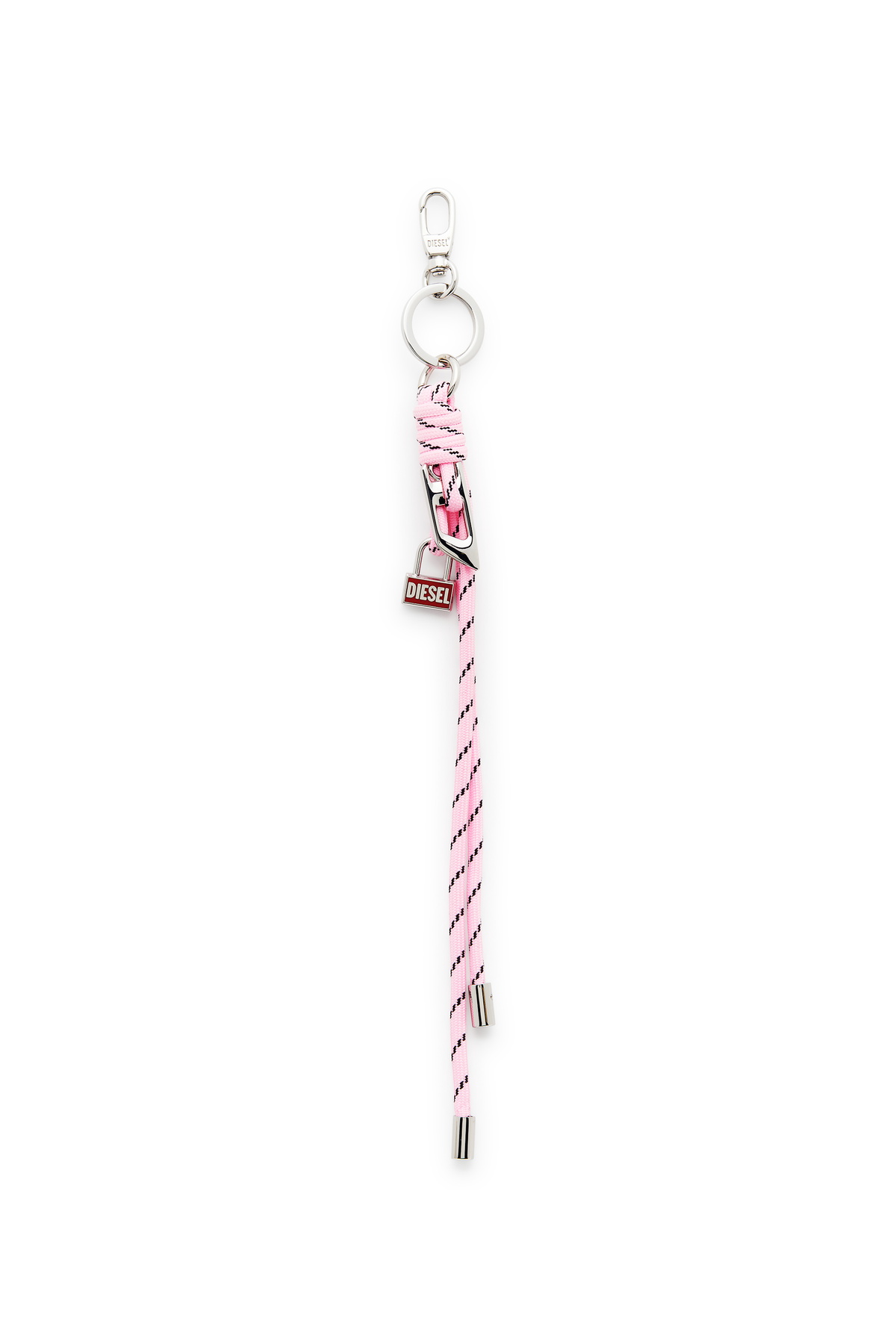Diesel Metal and rope charm with Diesel pendant - Charms and Keyrings - Unisex - Pink