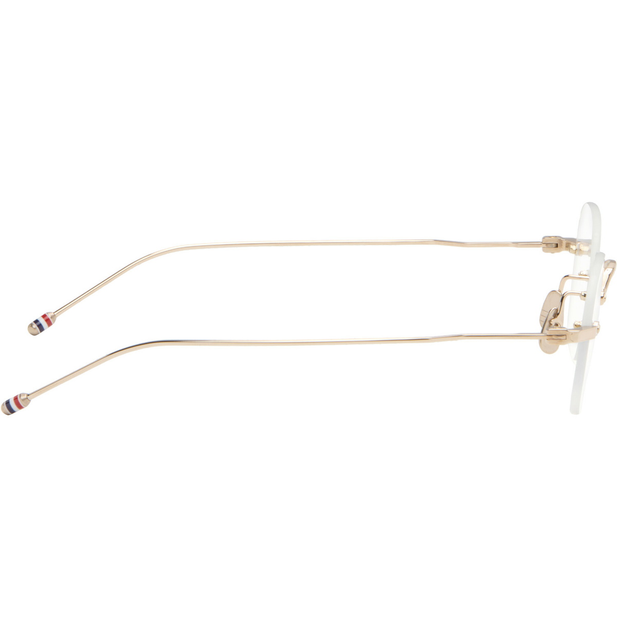 Thom Browne Gold Titanium Rectangular Rimless Glasses