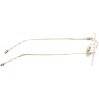 Thom Browne Gold Titanium Rectangular Rimless Glasses