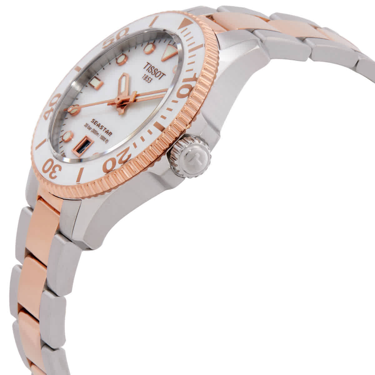 Tissot Seastar Quartz White Mother of Pearl Dial Watch T1202102211100