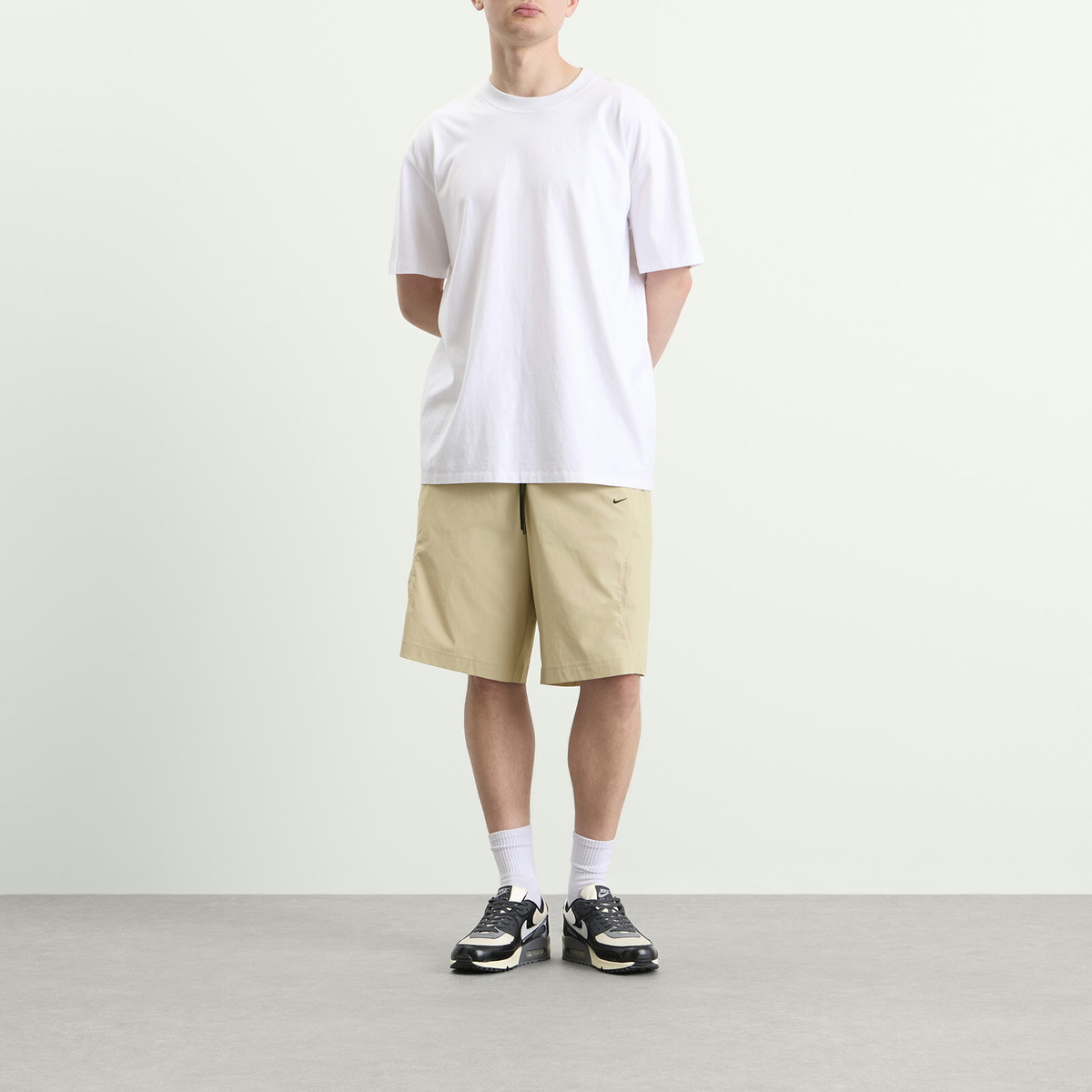 Nike Men's Tech Helios Sun Short in Desert Khaki/Black