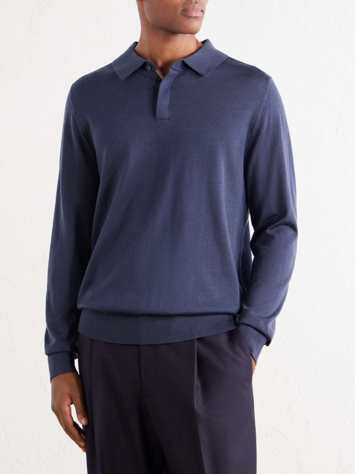 Paul Smith - Merino Wool Polo Shirt - Blue