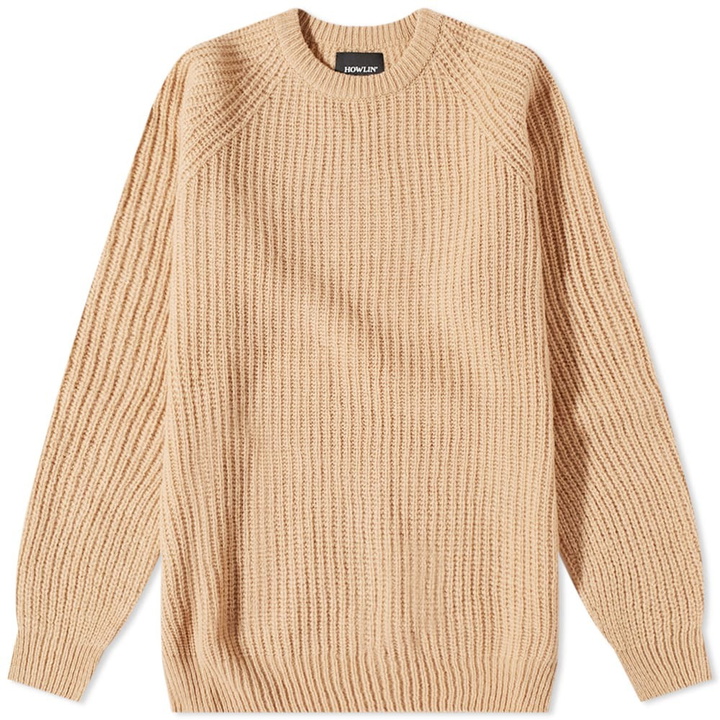 Photo: Howlin by Morrison Men's Howlin' Raw Knit Rib Crew Knit in Camel