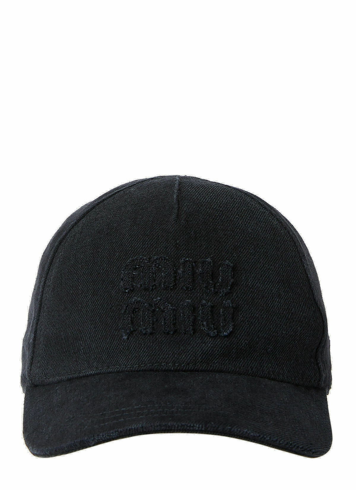 Miu Miu - Logo Embroidery Baseball Cap in Black Miu Miu
