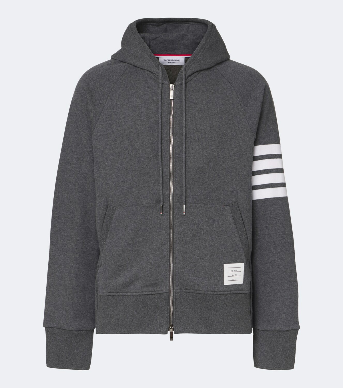 Thom Browne 4-Bar cotton jersey zip-up hoodie