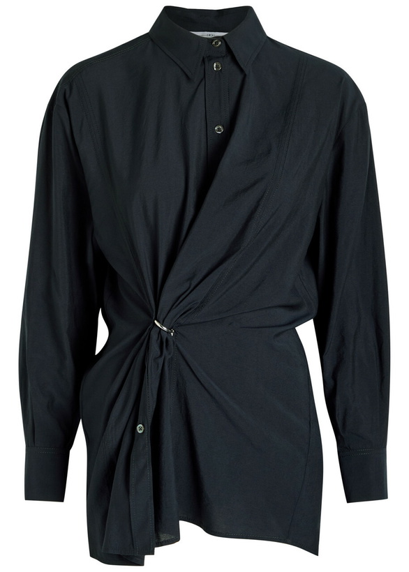 Photo: High Skylark Gathered Woven Shirt Dark Blue
