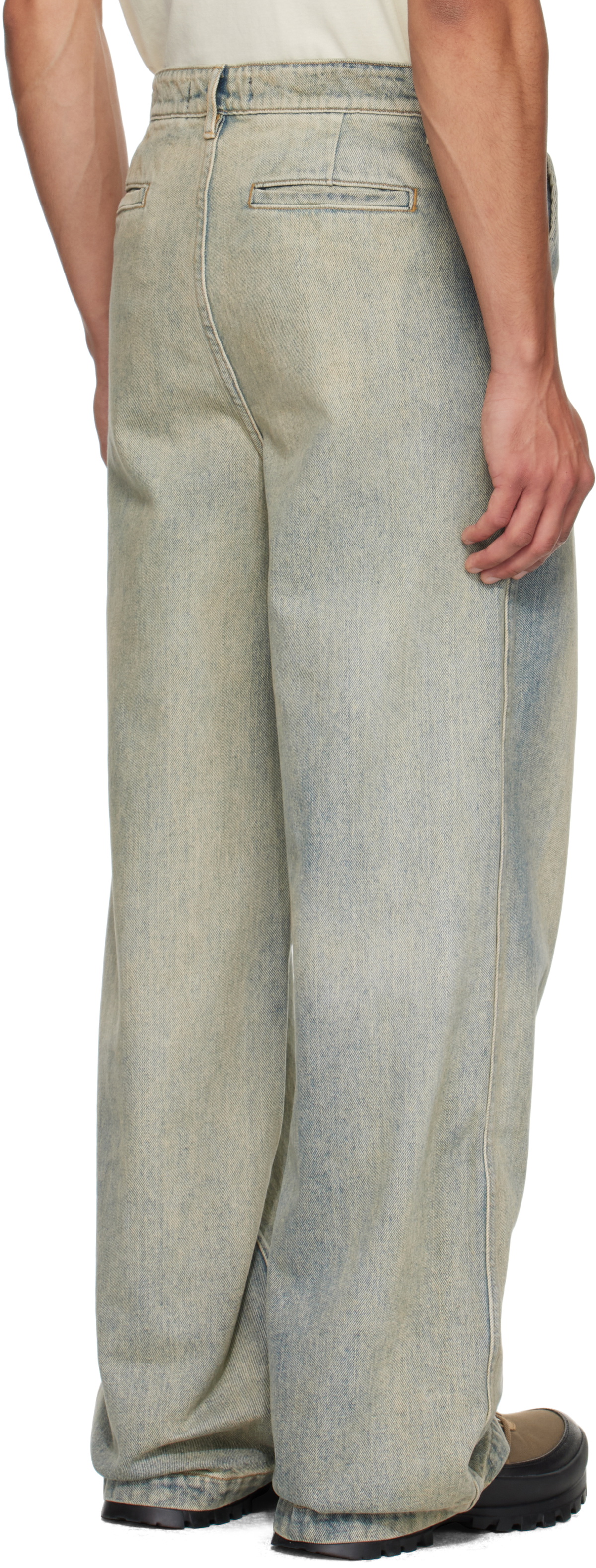 Reese Cooper Blue Concealed Button Straight Leg Jeans