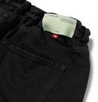 Off-White - Tapered Embroidered Denim Jeans - Men - Black