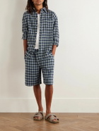 The Elder Statesman - Dune Checked Cotton Shirt - Blue