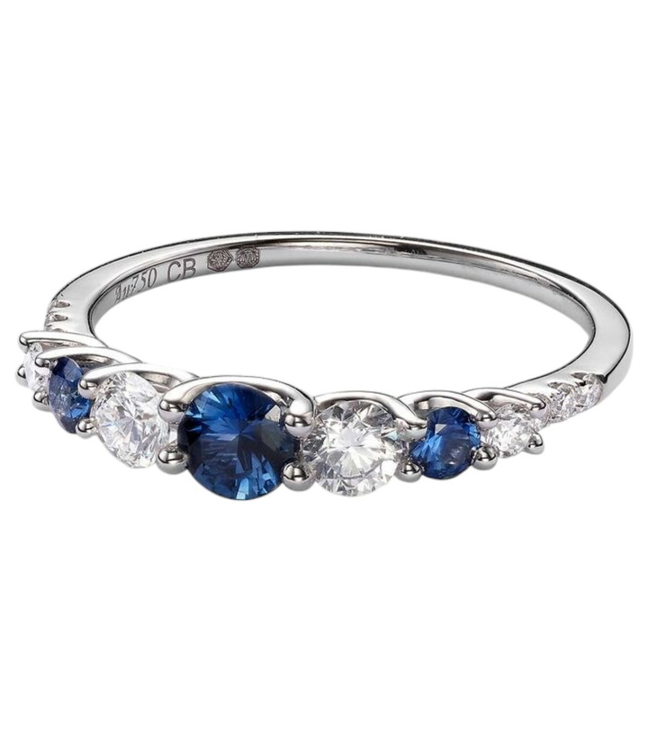 Photo: Bucherer Fine Jewellery Classics 18kt white gold ring with sapphires and diamonds