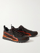 Berluti - Fast Treck Suede-Trimmed Scritto Venezia Leather and Nylon Sneakers - Brown