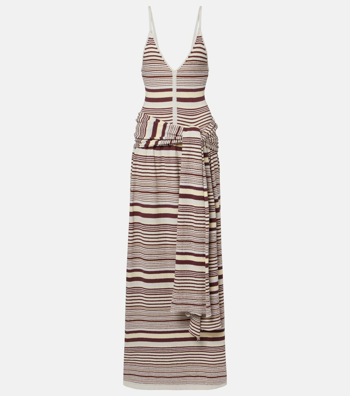 Aya Muse Aella knitted striped cotton-blend maxi dress