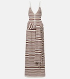 Aya Muse Aella knitted striped cotton-blend maxi dress