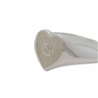 Gucci Women's Jewellery Heart Enamel Ring in Silver