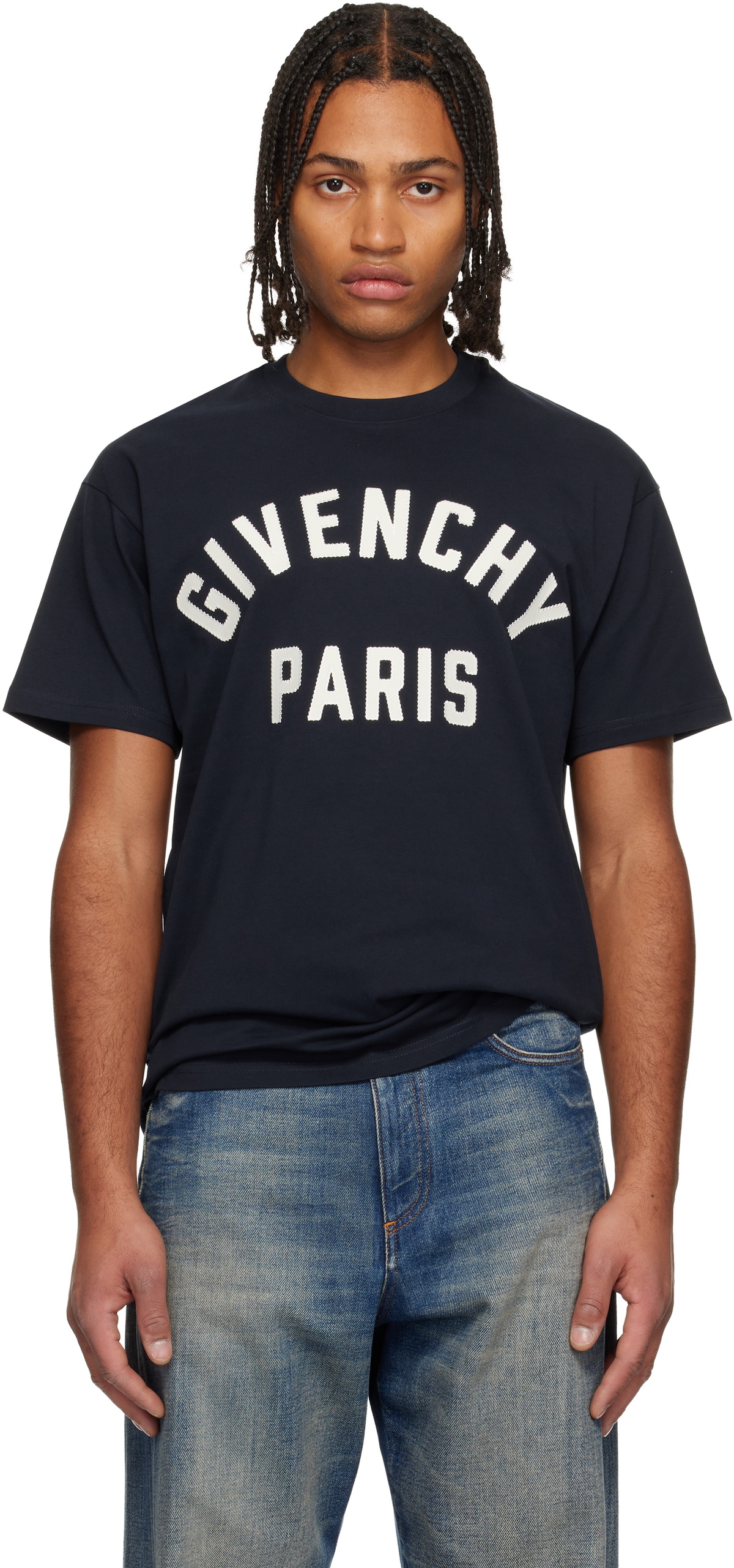 GIVENCHY　カットソー　新品 Givenchy Damaged logo cotton Tee - Black - Women | BW70603Z2L001