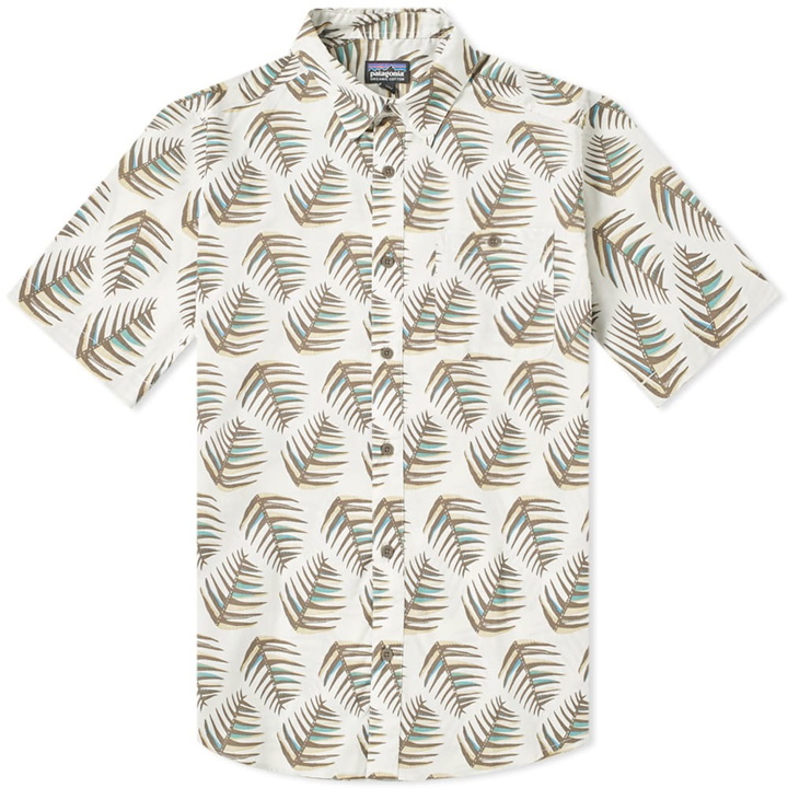 Photo: Patagonia Short Sleeve Go To Palms of My Heart Shirt Dyno White