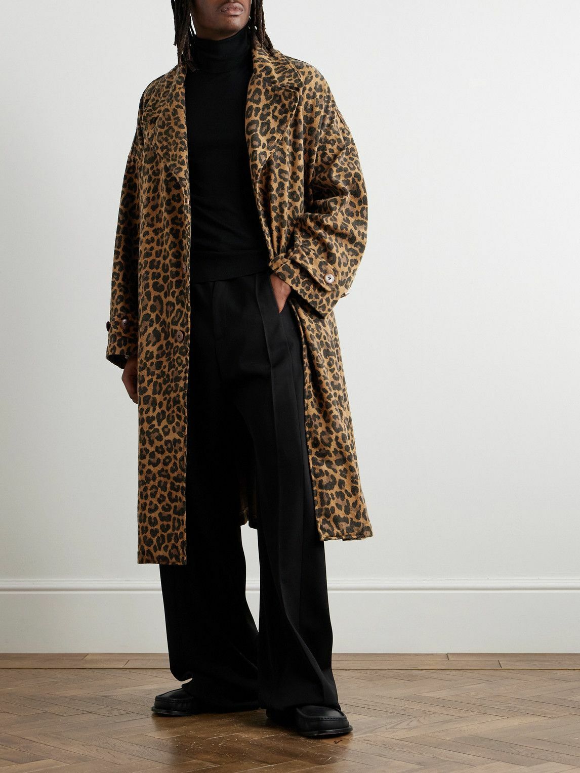 KAPITAL - Cavalier Leopard-Print Cotton-Blend Twill Coat - Brown
