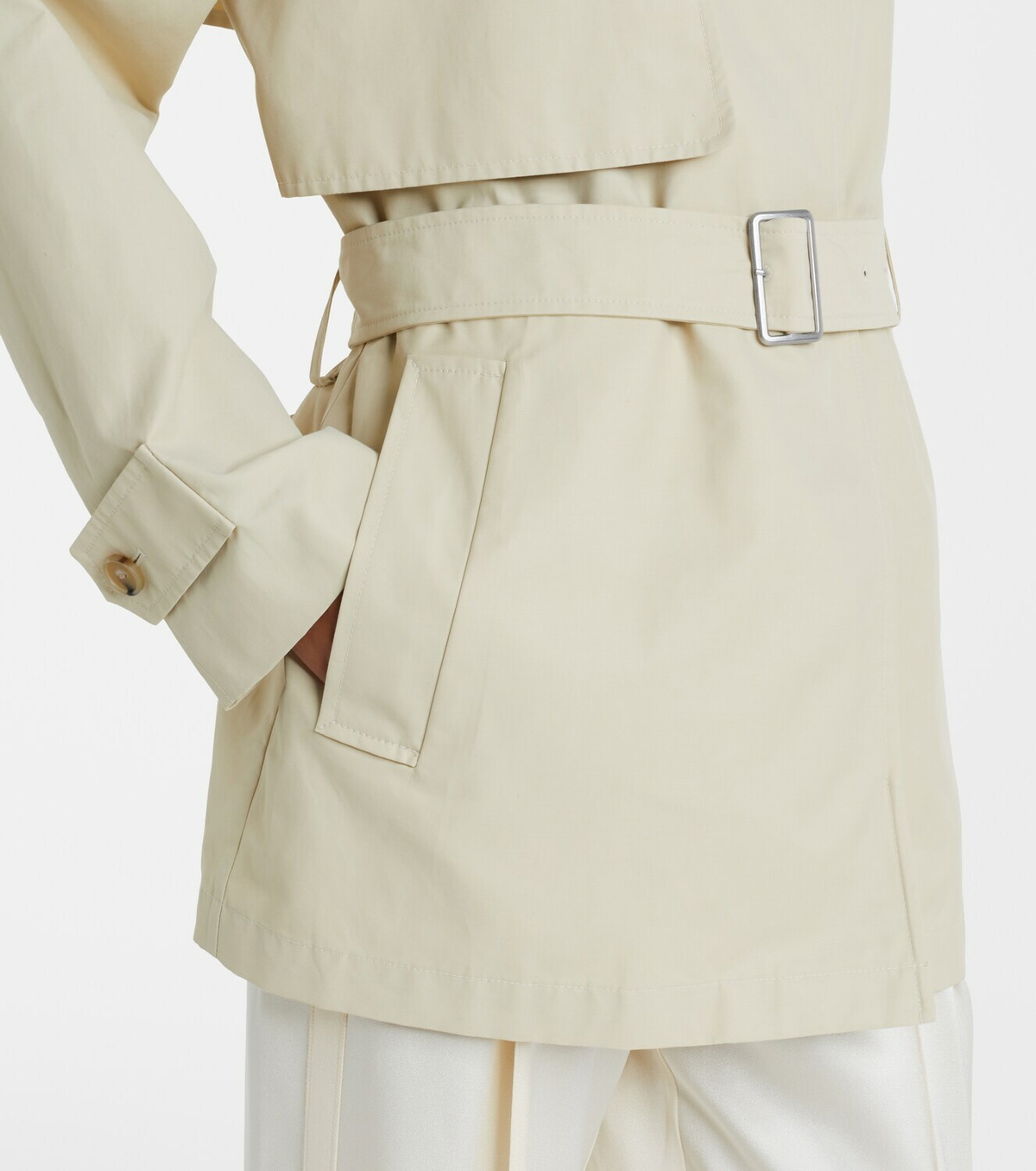 Vince Cotton-blend cropped trench coat