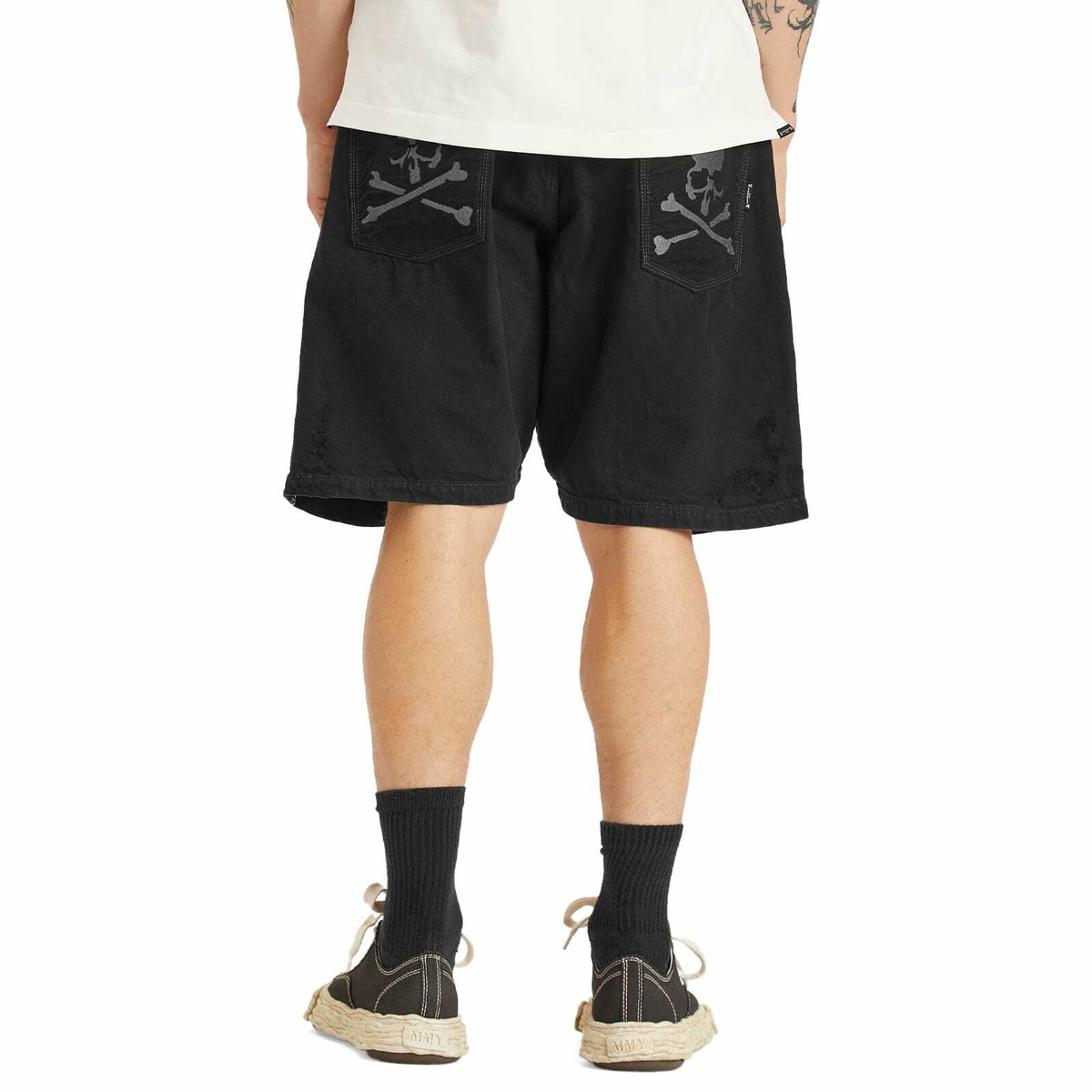 mastermind JAPAN Men's Inside-Out Denim Shorts in Black