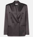 The Sei Double-breasted silk satin blazer